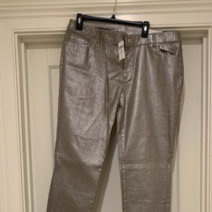 CHICO'S Platinum Metallic 30.5inch Regular Jean Bronze Size 3 (16R)